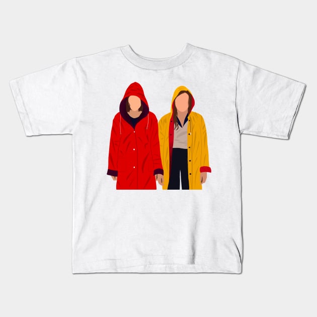 Stranger Things Eleven and Max Kids T-Shirt by senaeksi